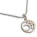 Om Circle Necklace Sterling Silver 16-17 inches adjustable