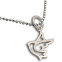 Dove of Peace Charm Necklace Sterling Silver 16-17 inches adjustable