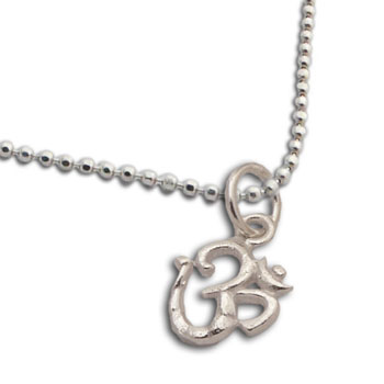 Om Charm Necklace Sterling Silver 16 to 17 inches adjustable #2