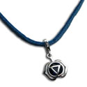 Forehead Chakra Necklace Blue Adjustable Silver Clasp 16-17"