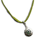 Heart Chakra Necklace Green Adjustable Silver Clasp 16-17"