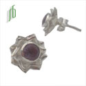 Lotus Amethyst Earrings