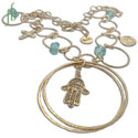 Gypsy Necklace Hamsa Recycled Brass