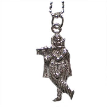 Enchantment Krishna Necklace Silver with 16 inch ball chain