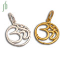 Om Charm Circle 5 mm jump ring Sterling Silver or Gold