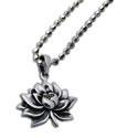 Water Lily Necklace 16 to 17 Inches  Adjustable Sterling Silver