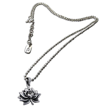 Water Lily Necklace 16 to 17 Inches  Adjustable Sterling Silver