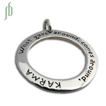 Karma Pendant What Goes Around Comes Around  Sterling Silver