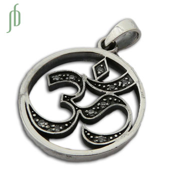 Glittery Om Pendant Black