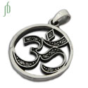 Glittery Om Pendant Black