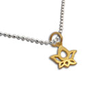 Gold tone Lotus on Necklace Sterling Silver 16 to 17 inches adjustable