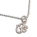 Om Charm Necklace Sterling Silver 16 to 17 inches adjustable