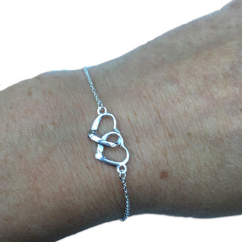 Double Hearts Bracelet Silver #2