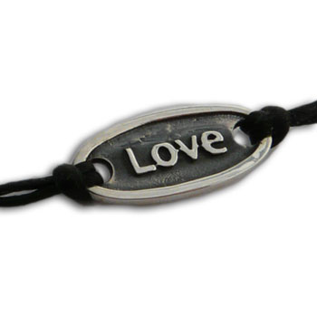 Love Bracelet Sterling Silver and Waxed Cotton #2