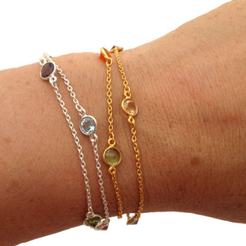 Well-being Chakra Bracelet Silver and Gemstones #2