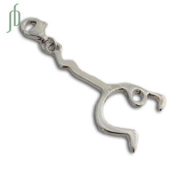 Charmas Upward Bow Pose Charm Silver with lobster clasp