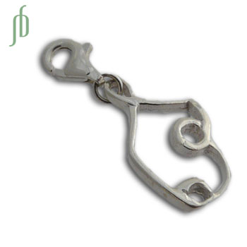 Charmas Bow Pose Charm Silver with lobster clasp