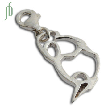 Charmas King Pigeon Pose Charm Silver with lobster clasp