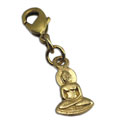 Buddha Charm with spring clasp Gold-tone Recycled Brass
