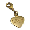 "Love" Herzform Charm Anhänger Recycling Messing