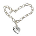 LOVE Bracelet Sterling Silver 7.5" 19cm Adjustable