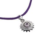 Crown Chakra Necklace Purple Adjustable 16-17" Sterling silver & Ultra-suede