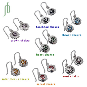 Good Vibes Chakra Earrings Silver Set of 7 #1