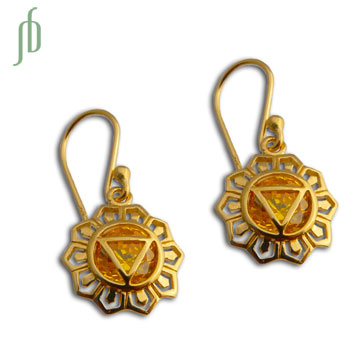 Good Vibes Solar Plexus Chakra Earrings Gold Vermeil