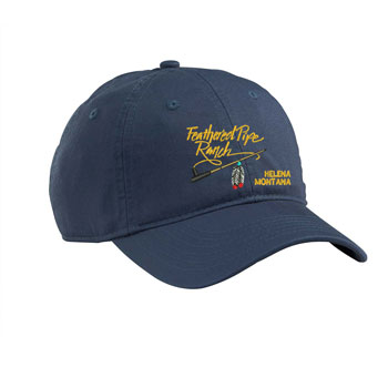 ORGANIC Cotton Feathered Pipe Ranch Baseball Cap Pacific Blue