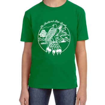 Feathered Pipe T-shirt Short Sleeve KIDS Retro Kelly Green