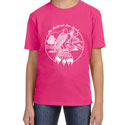 Feathered Pipe T-shirt Short Sleeve KIDS Retro Hot Pink