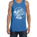 Feathered Pipe Tank Top Men's Retro Western Blue