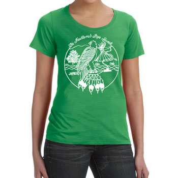 Feathered Pipe Ranch T-shirt Short Sleeve Women's Retro Green Apple