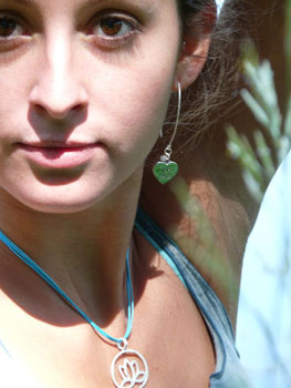 Lotus Love Earrings Sterling Silver with Gemstones #2