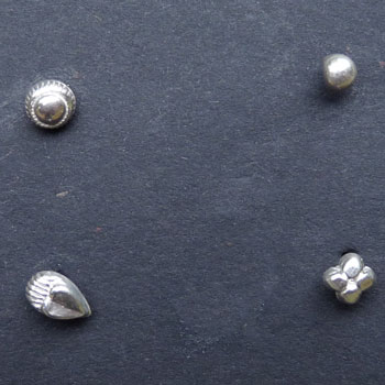 Silver Nose Stud Set of 4 silver shapes #1