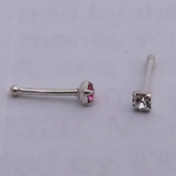Silver Nose Stud Clear