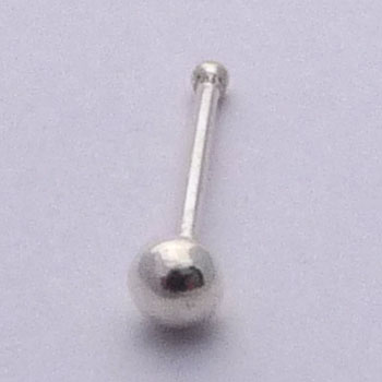 Silver Nose Bone Ball 2.5 mm Long 9 mm stem