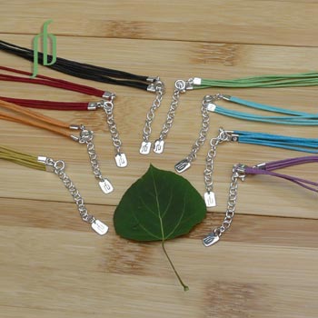 3-String Color Necklace Set of 8 adjustable silver spring clasp