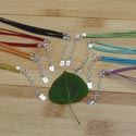 3-String Color Necklace Set of 8 adjustable silver spring clasp