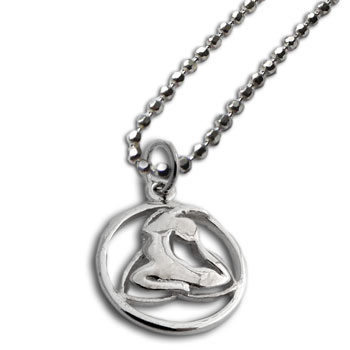 Yoga Pose Necklace 16 to 17 Inch Sterling Silver Dove Pose #2