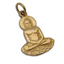 Buddha Pendant Gold-tone Recycled Brass