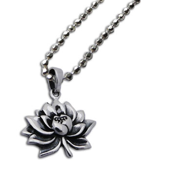 Water Lily Necklace 16 to 17 Inches  Adjustable Sterling Silver #2
