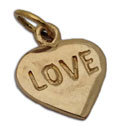 Love Heart Pendant Gold-tone Recycled Brass
