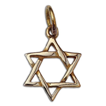 Star of David Charm Brass