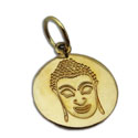 Buddha Face Pendant Goldtone Brass 15 mm