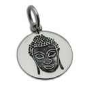Buddha Face Pendant Silver 15 mm
