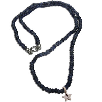 Forehead Chakra Necklace Iolite Germstone  and silver 18 Inches #2