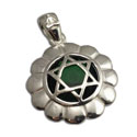 Good Vibes Heart Chakra Stone Pendant Silver