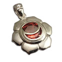 Sacral Chakra Stone Charm 2 cm Silver