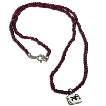 Root Chakra Necklace Garnet Gemstone 18 Inches #2